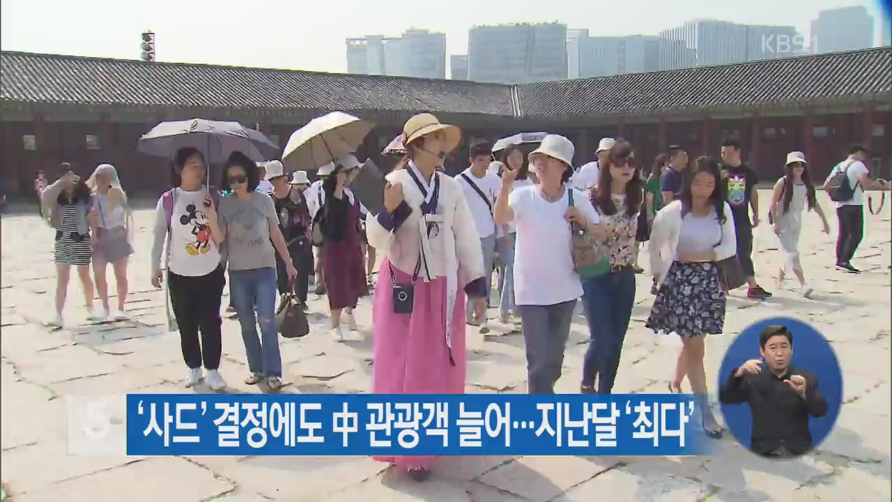 ‘사드’ 결정에도 中 관광객 늘어…지난달 ‘최다’
