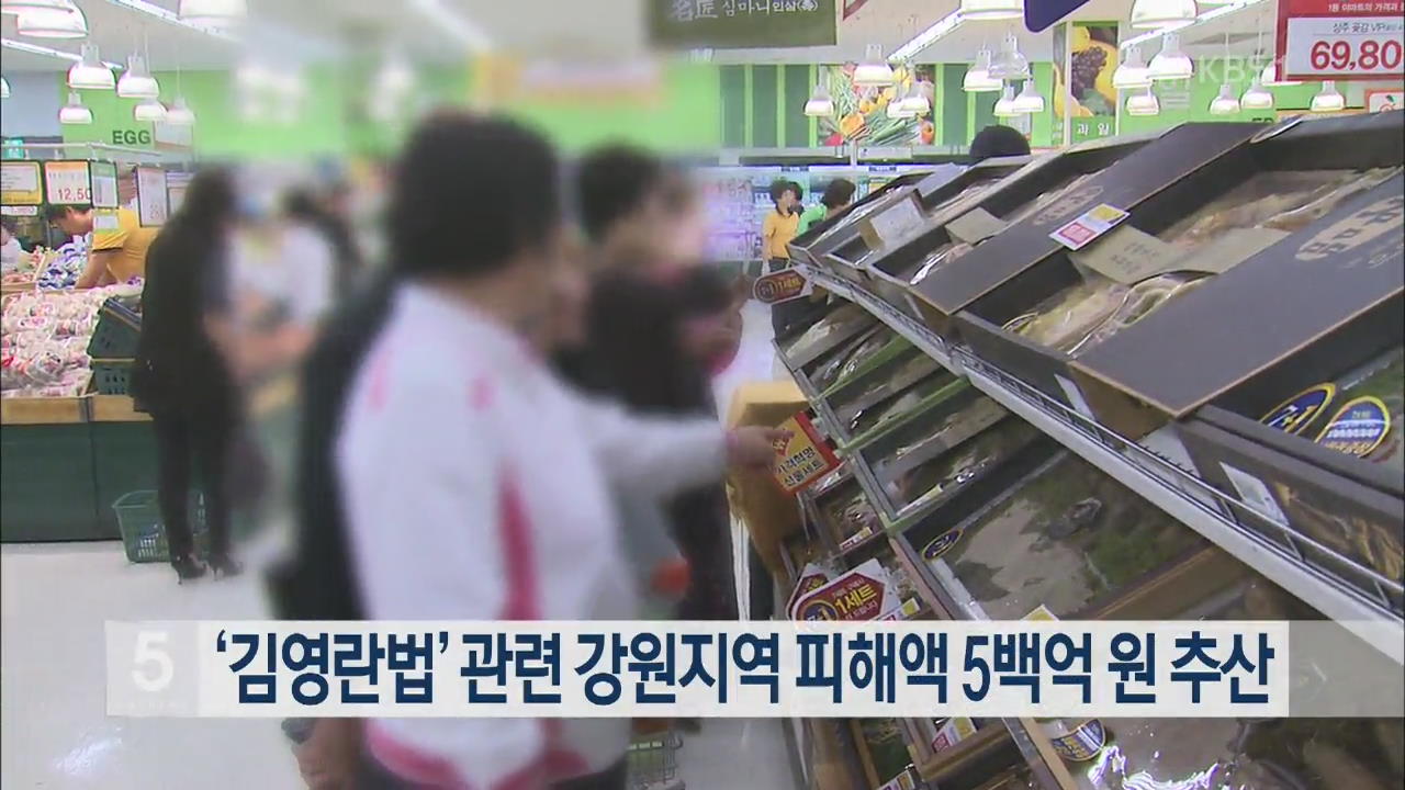 ‘김영란법’ 관련 강원지역 피해액 5백억 원 추산  