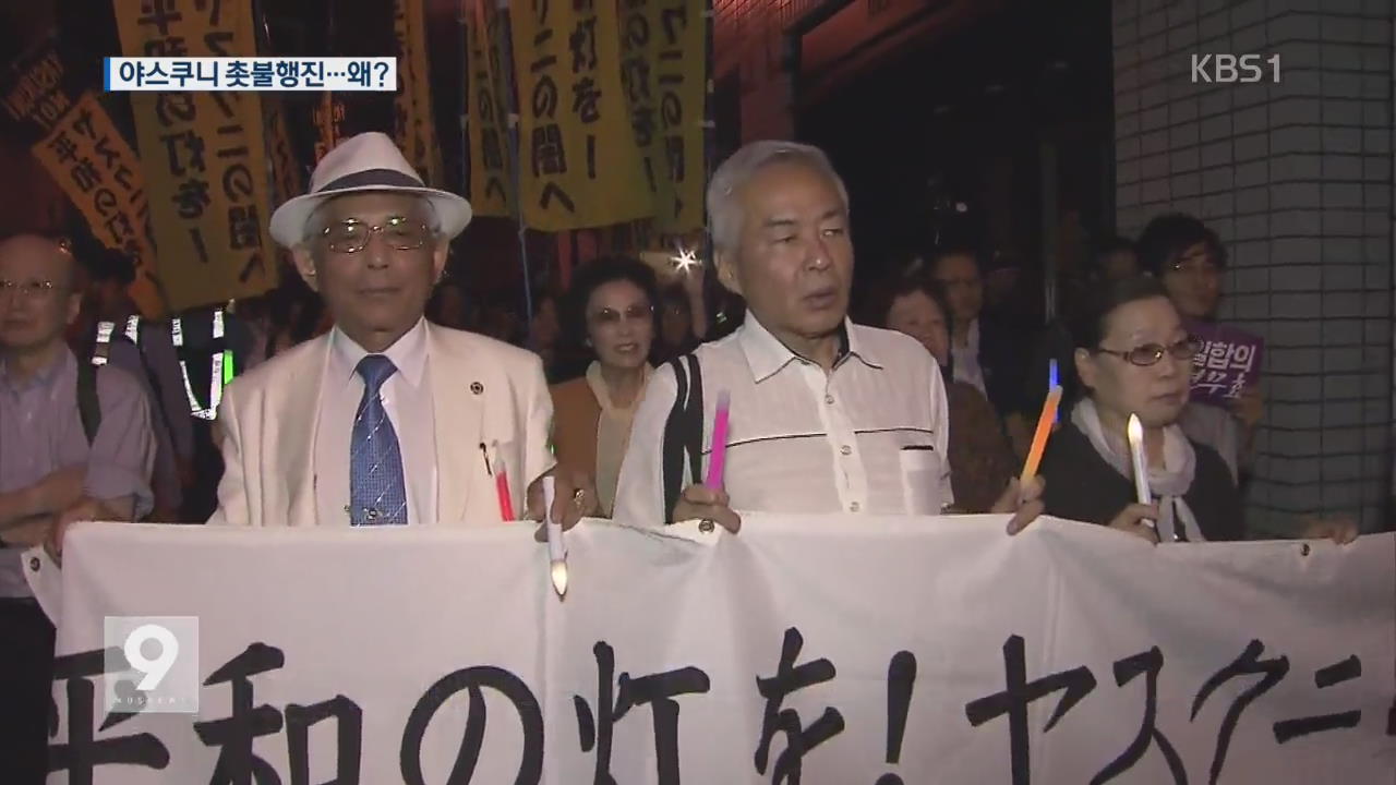 日 헌법 개정 반대…야스쿠니 촛불 행진