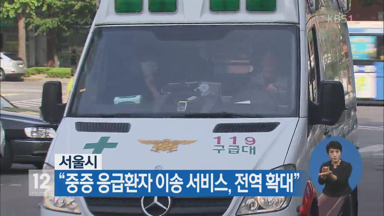 서울시 “중증 응급환자 이송 서비스, 전역 확대”