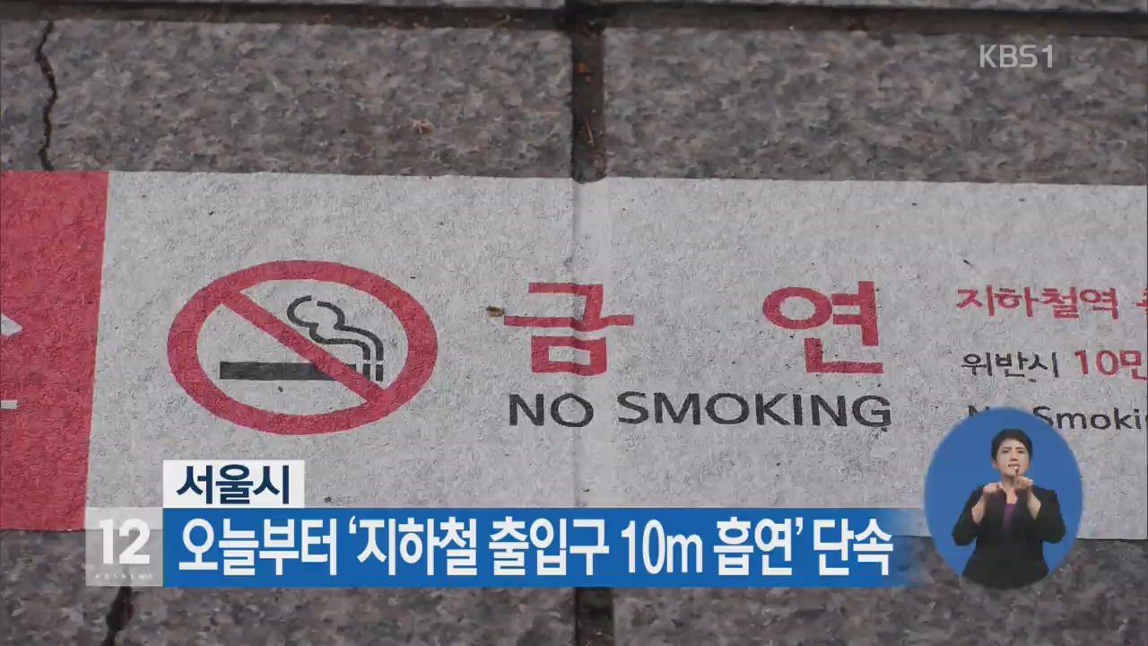 서울시, 오늘부터 ‘지하철 출입구 10m 흡연’ 단속