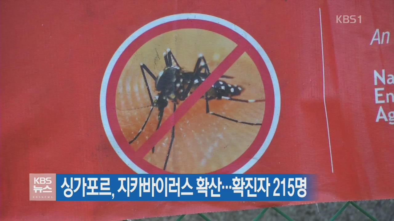 싱가포르, 지카바이러스 확산…확진자 215명