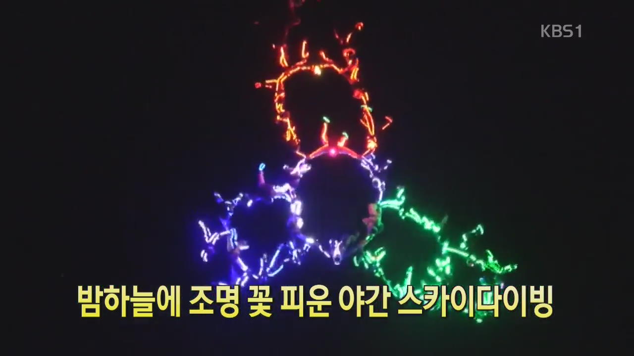 [디지털 광장] 밤하늘에 조명 꽃 피운 야간 스카이다이빙