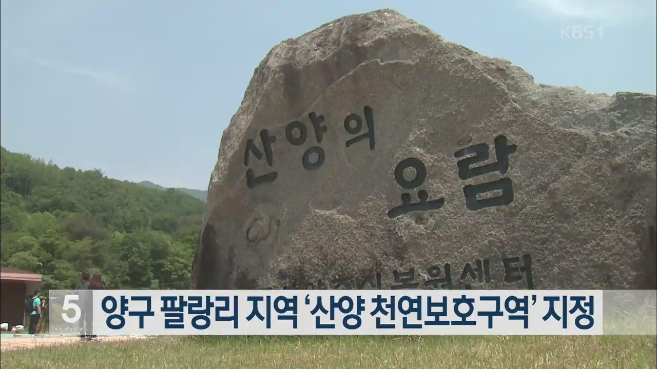 양구 팔랑리 지역 ‘산양 천연보호구역’ 지정