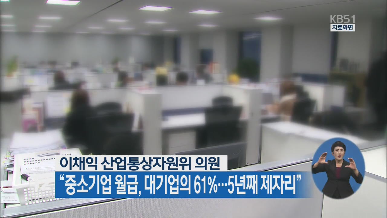 “중소기업 월급, 대기업의 61%…5년째 제자리”