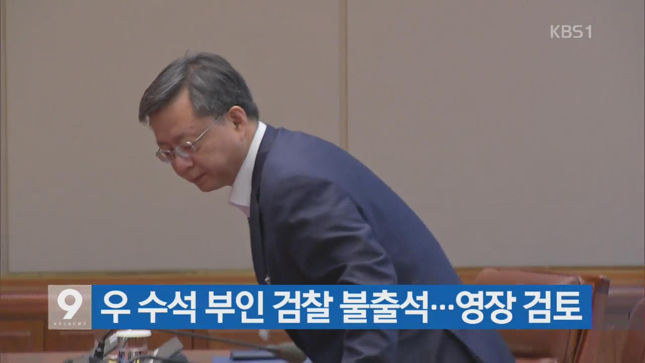 [간추린 단신] 우 수석 부인 검찰 불출석…영장 검토 외