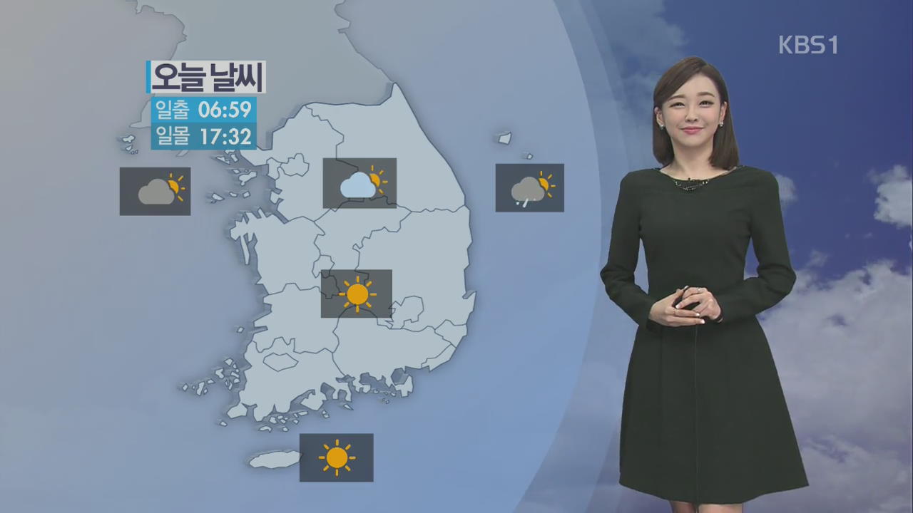 낮부터 추위 풀려, 충청·호남 미세먼지 주의