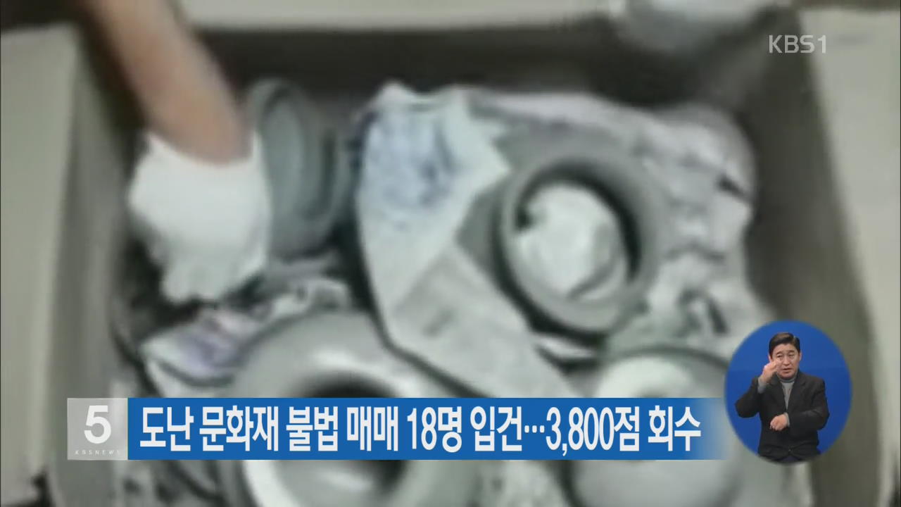 도난 문화재 불법 매매 18명 입건…3,800점 회수