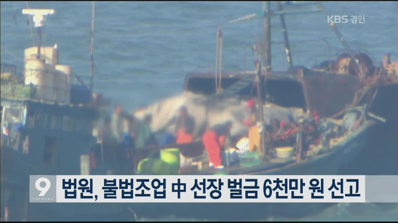 법원, 불법조업 中 선장 벌금 6천만 원 선고