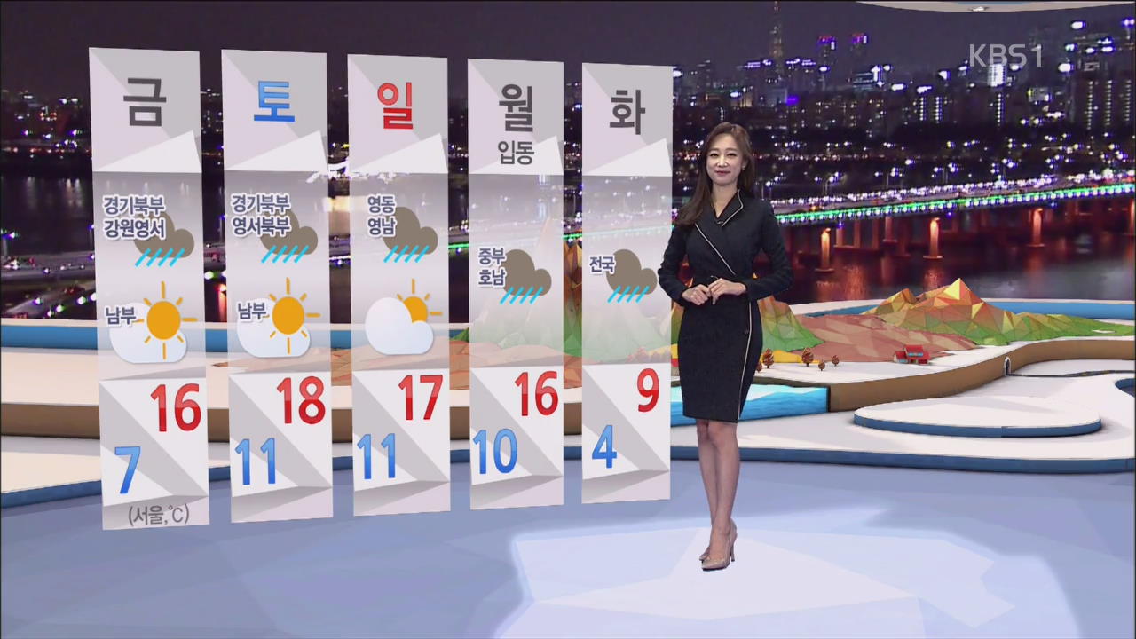 내일 오전 서쪽 미세먼지 농도↑, 오후 경기·영서 비