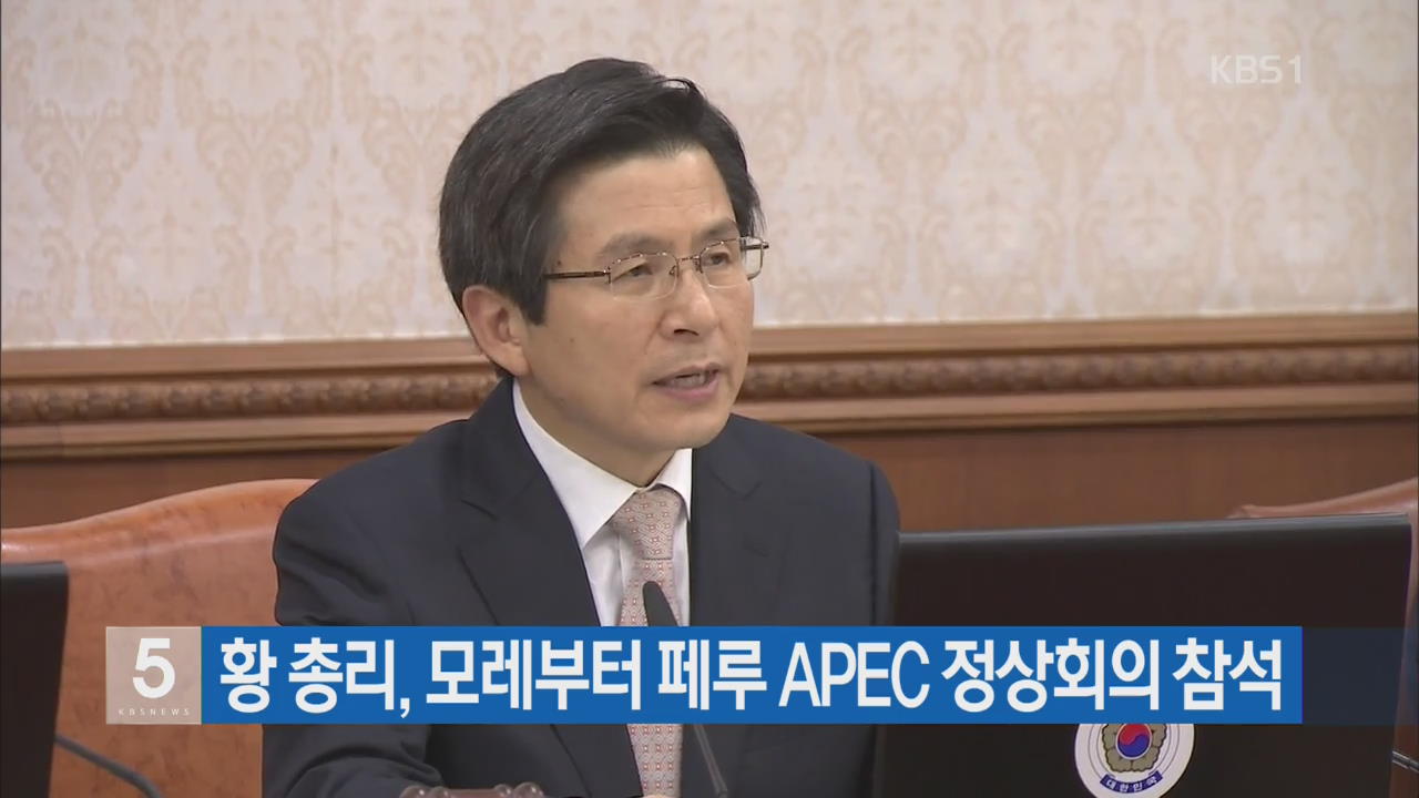 황 총리, 모레부터 페루 APEC 정상회의 참석