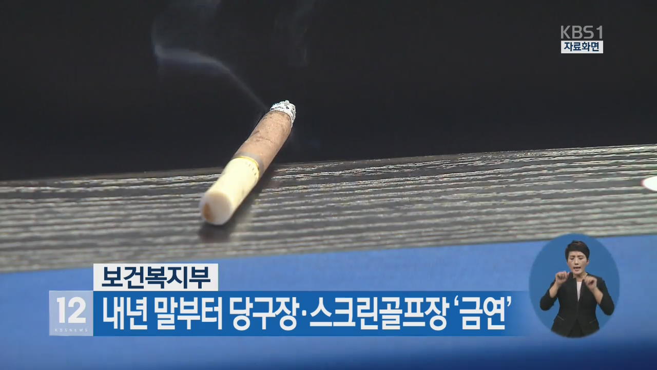 내년 말부터 당구장·스크린골프장 ‘금연’