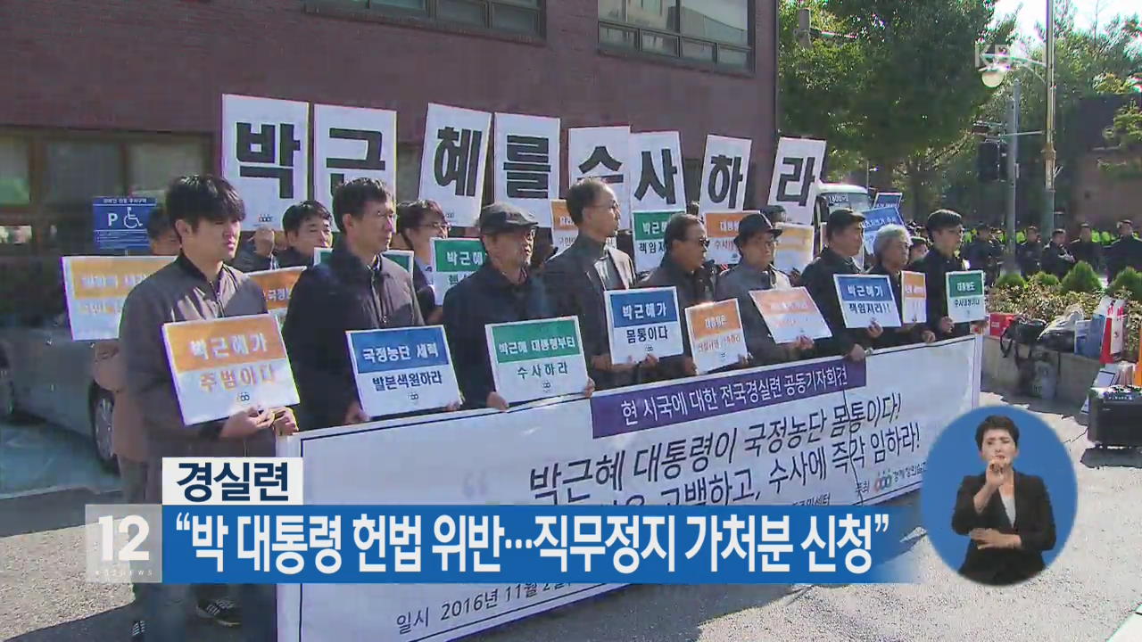 “박 대통령 헌법 위반…직무정지 가처분 신청”