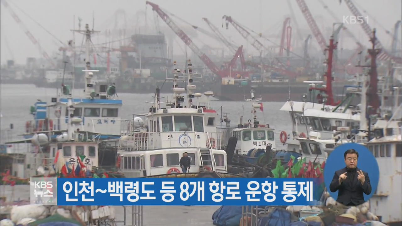 인천~백령도 등 8개 항로 운항 통제