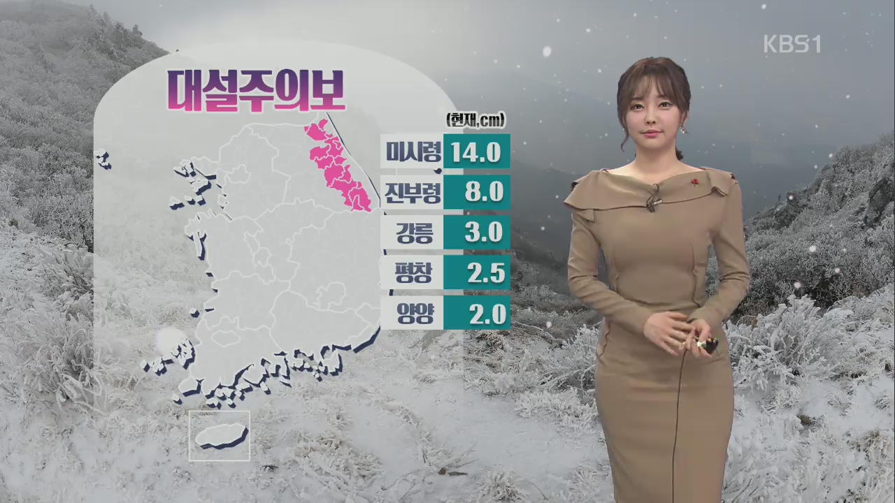동해안·강원 산간 폭설…낮부터 한파 밀려와