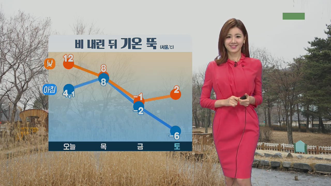 오늘부터 많은 비…비 온뒤 기온 뚝
