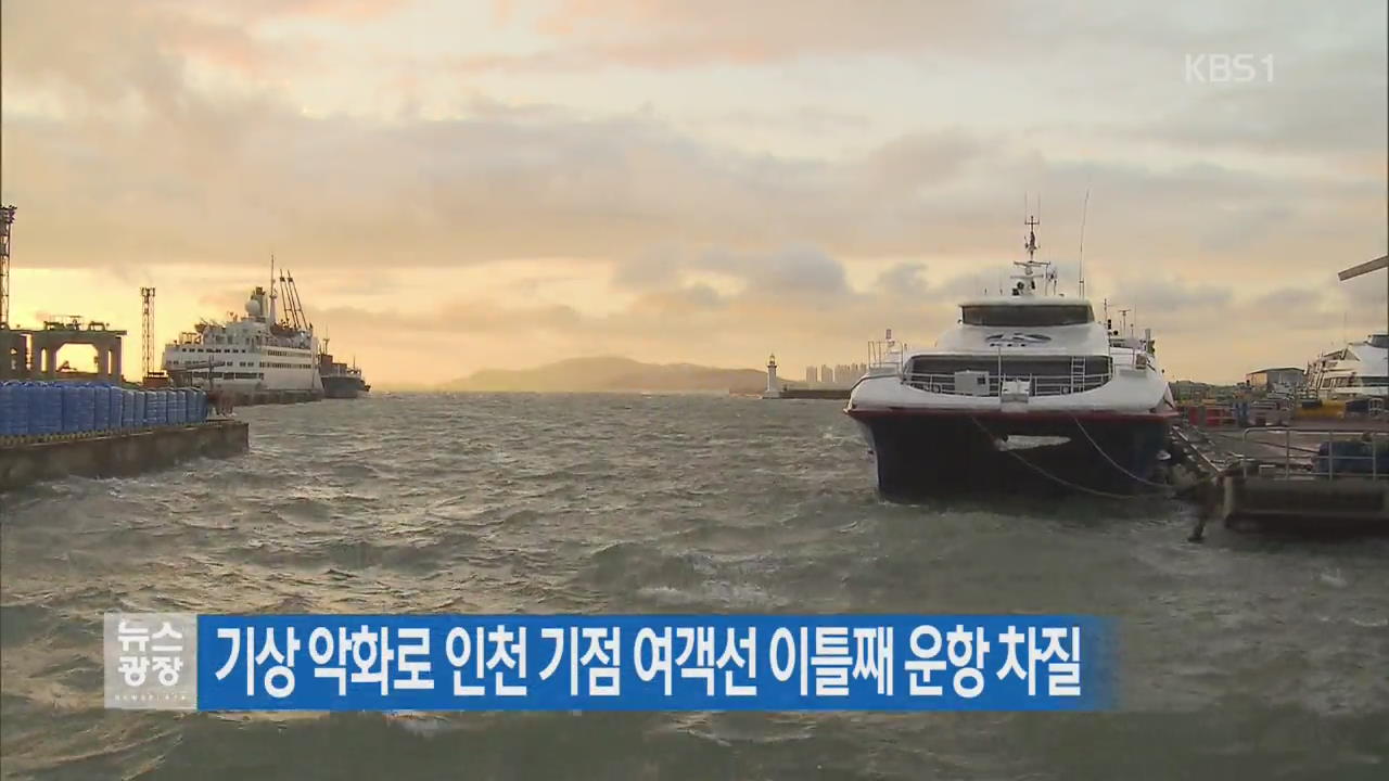 기상 악화로 인천 기점 여객선 이틀째 운항 차질