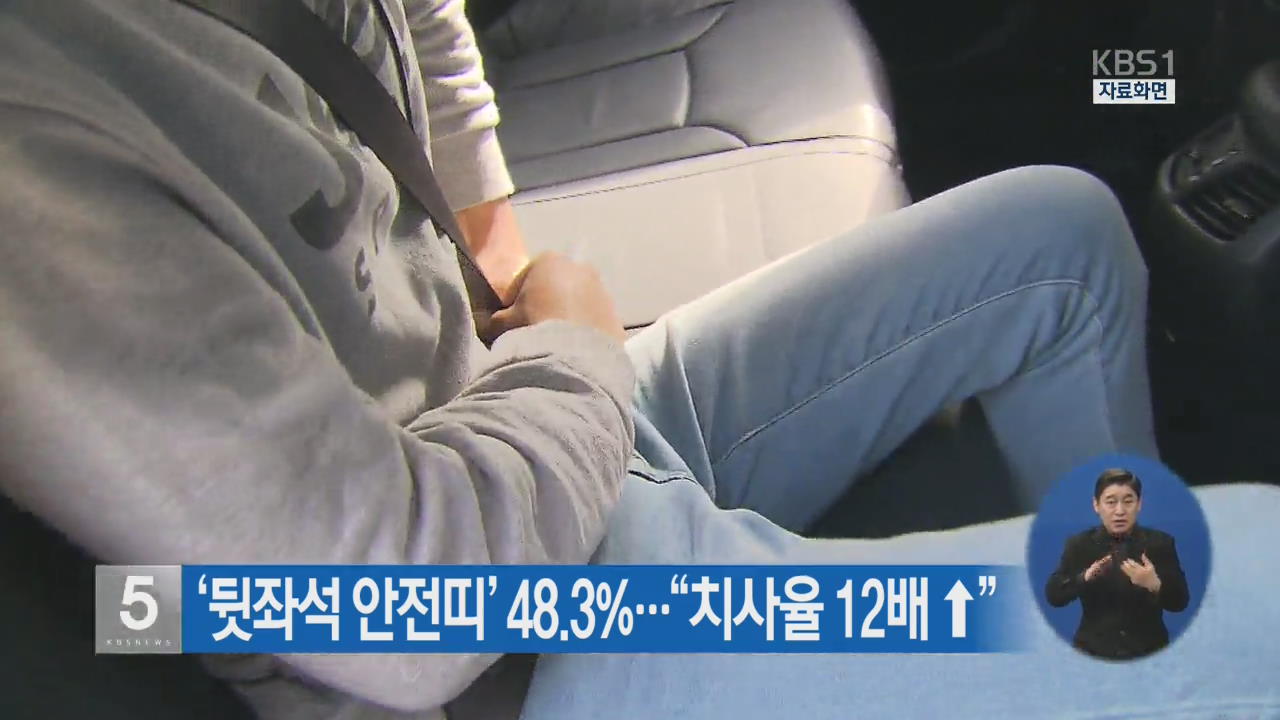 ‘뒷좌석 안전띠’ 48.3%…“치사율 12배 ↑”