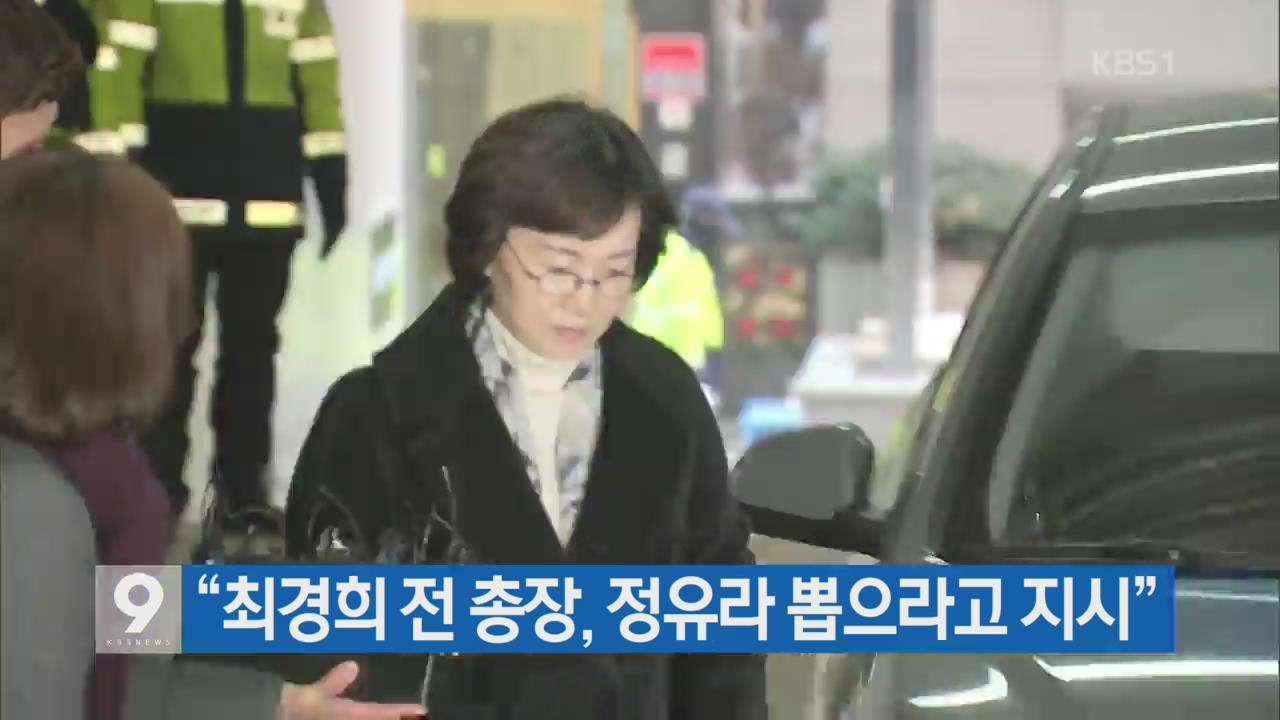 [간추린 단신] “최경희 전 총장, 정유라 뽑으라고 지시” 외