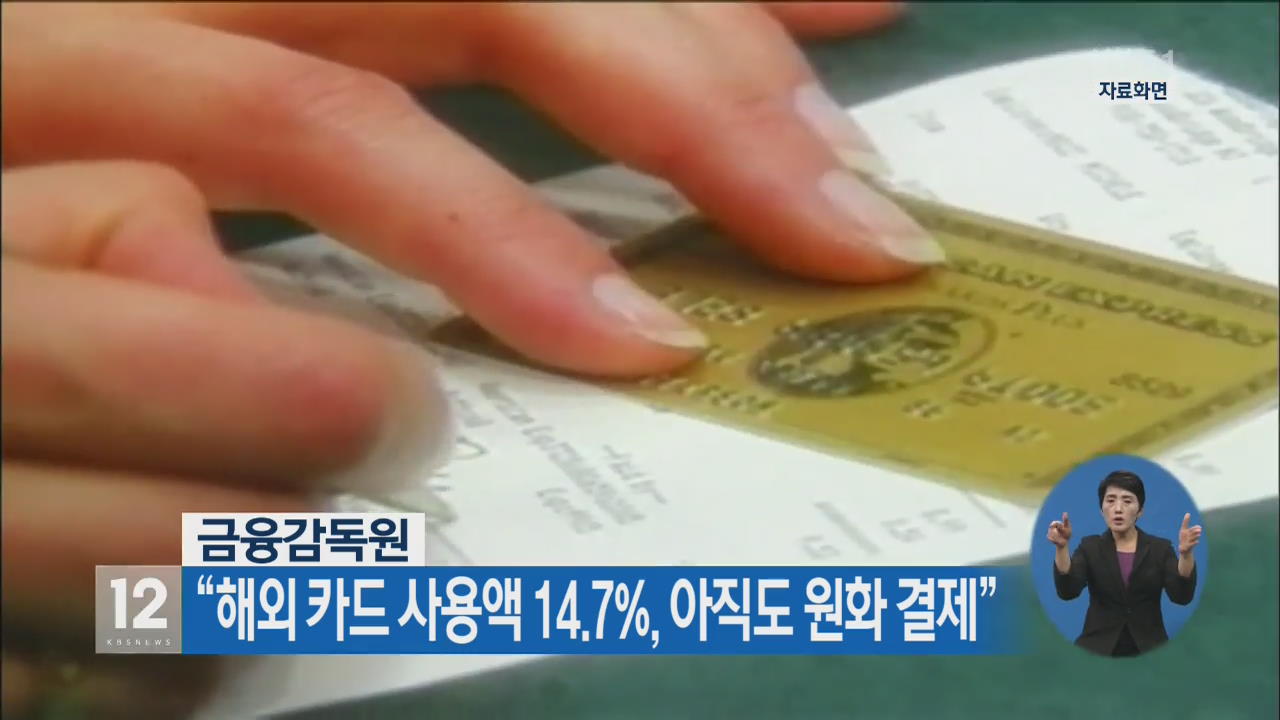 “해외 카드 사용액 14.7%, 아직도 원화 결제”