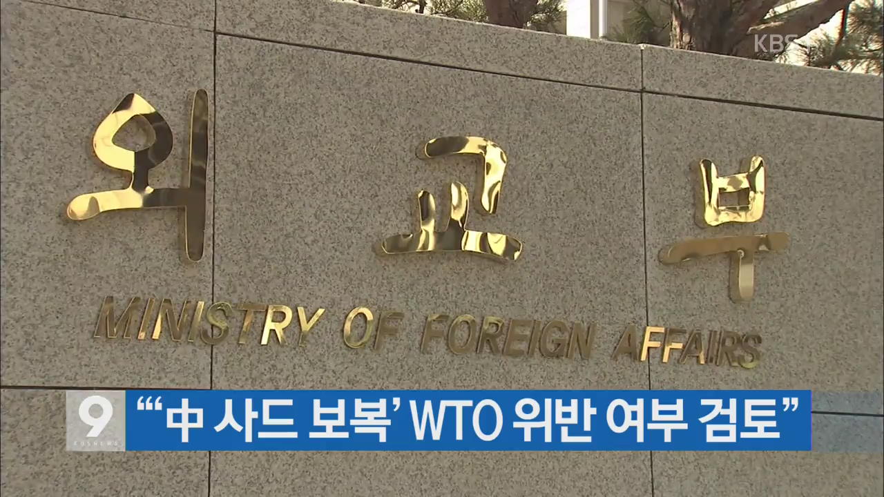 [간추린 단신] “‘中 사드 보복’ WTO 위반 여부 검토” 외