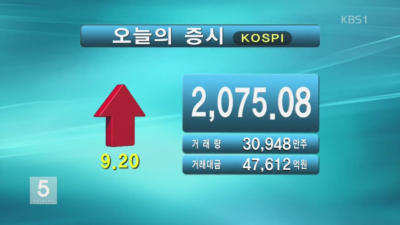 코스피 2,075.08 코스닥 610.58