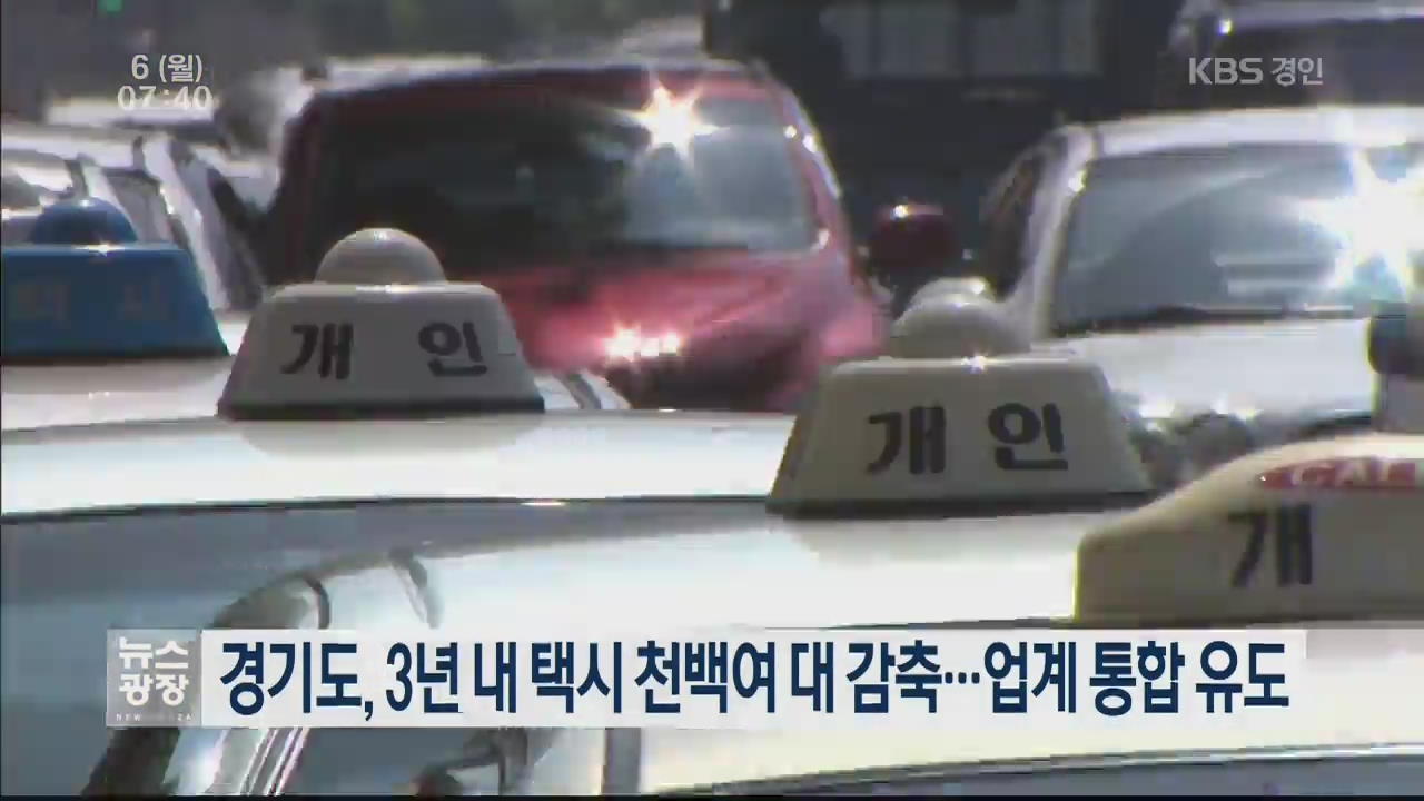 경기도, 3년 내 택시 천백여 대 감축…업계 통합 유도