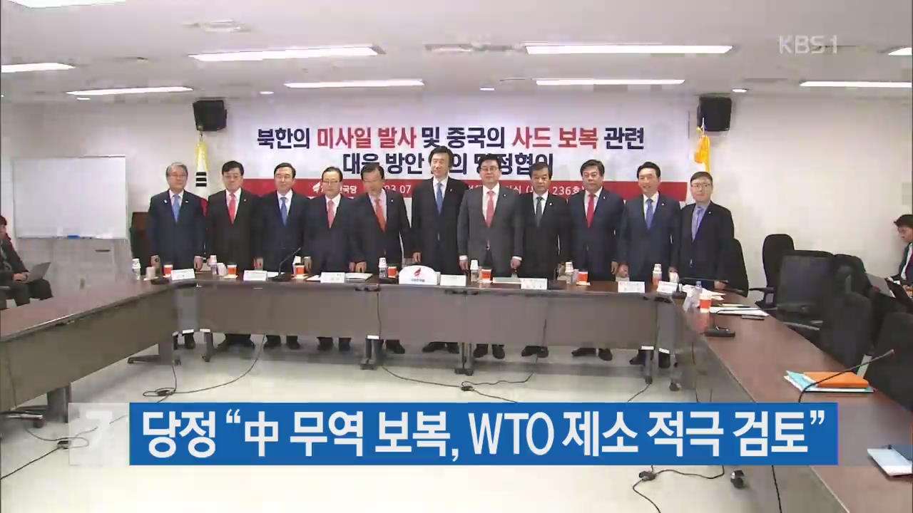 당정 “中 무역 보복, WTO 제소 적극 검토”