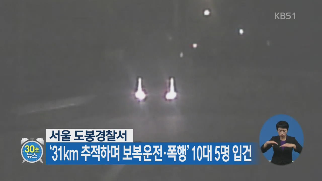 [30초 뉴스] ‘31km 추적하며 보복운전·폭행’ 10대 5명 입건