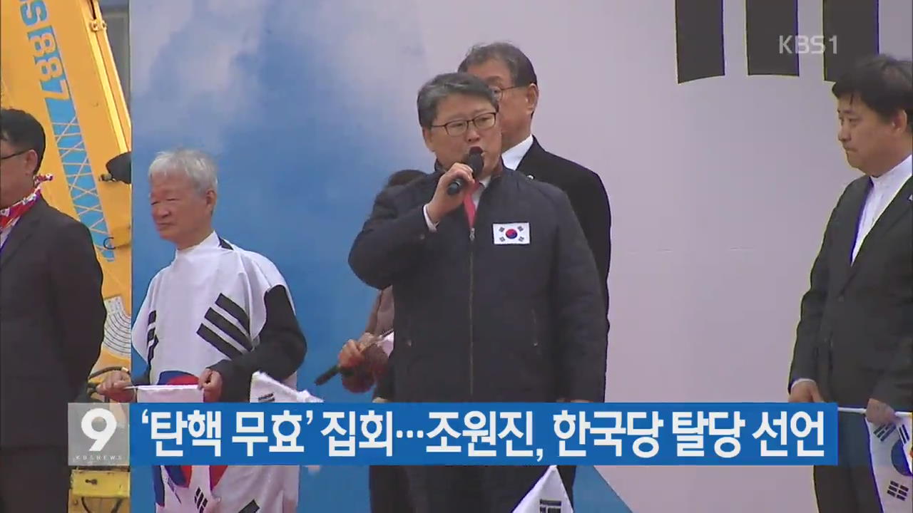 [간추린 단신] ‘탄핵 무효’ 집회…조원진, 한국당 탈당 선언 외