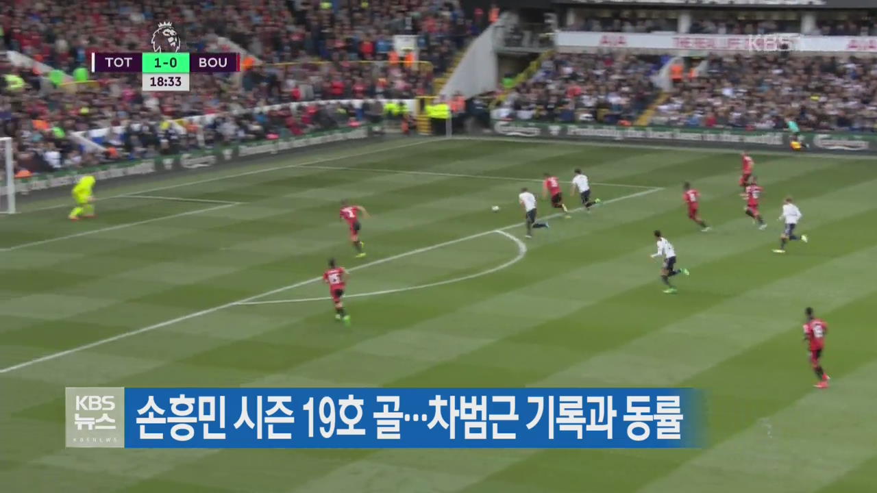 손흥민 시즌 19호 골…차범근 기록과 동률