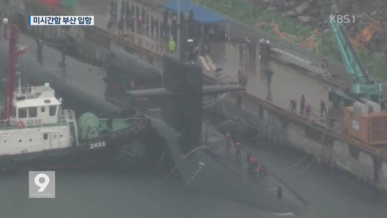 美 핵잠수함 ‘미시간’ 입항…칼빈슨 전단과 합동훈련