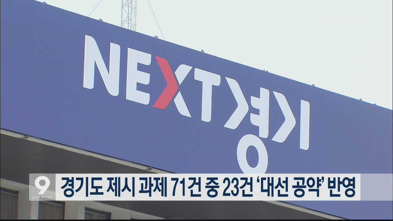 경기도 제시 과제 71건 중 23건 ‘대선 공약’ 반영