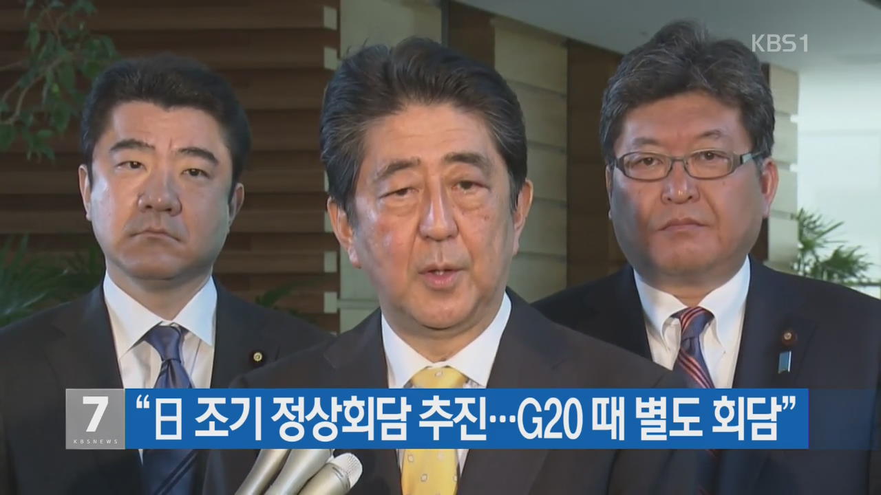 “日 조기 정상회담 추진…G20 때 별도회담”