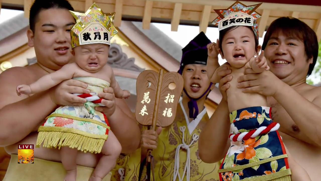 [글로벌24 사진] 日 스모 선수의 아기 울리기 대회 외