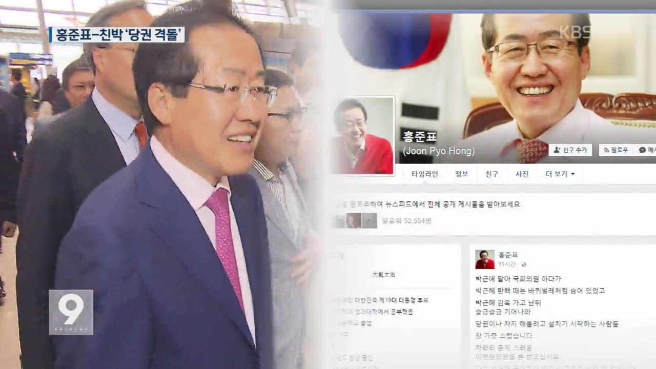 한국당 집안 싸움…홍준표-친박 ‘당권 격돌’