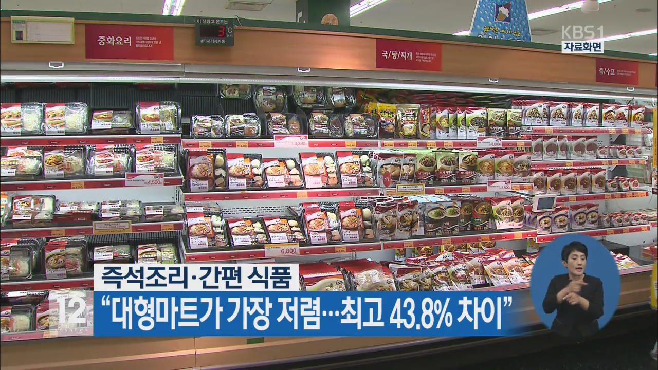 즉석조리·간편 식품 “대형마트가 가장 저렴…최고 43.8% 차이”