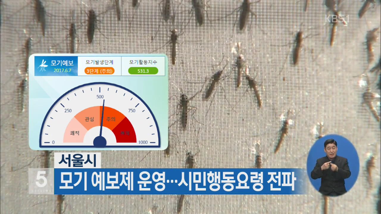 서울시, 모기예보제 운영…시민행동요령 전파