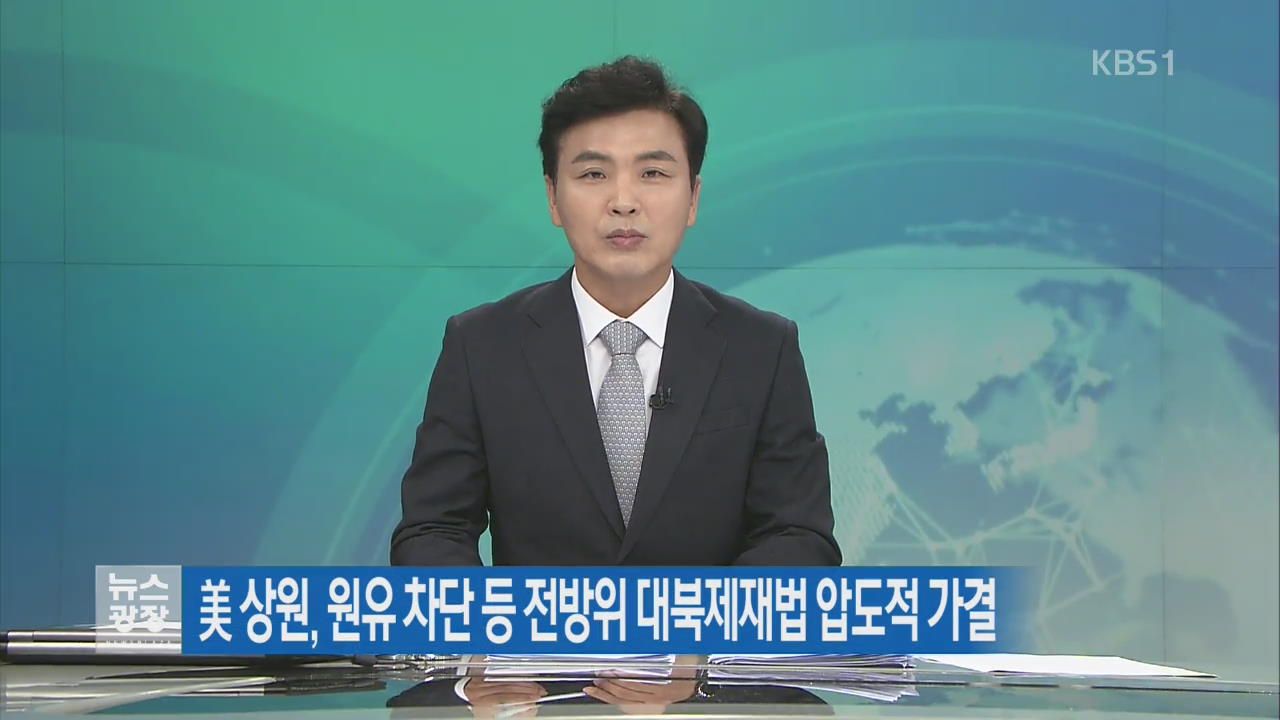 美 상원, 원유 차단 등 전방위 대북제재법 압도적 가결