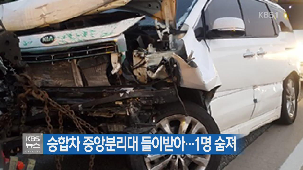 승합차 중앙분리대 들이받아…1명 숨져