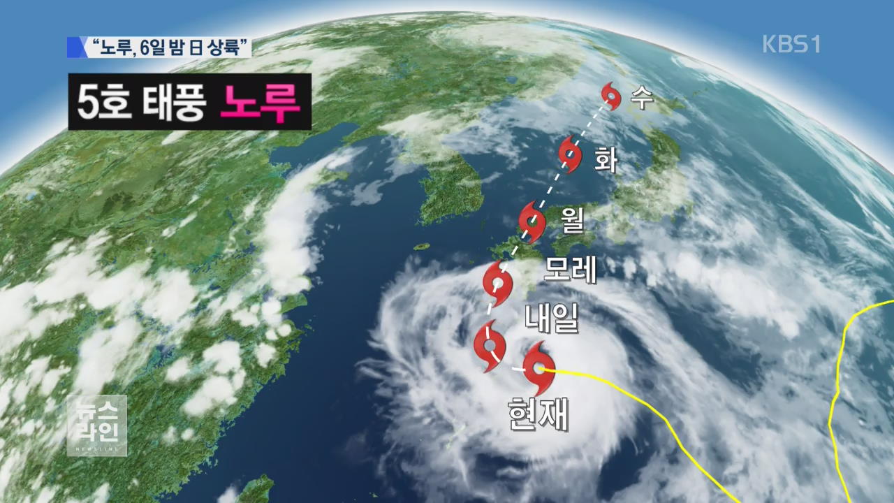 태풍 ‘노루’ 일본으로?…“7일 영남 비바람”