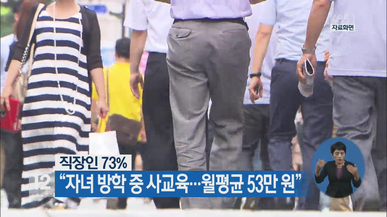 직장인 73% “방학 중 사교육…평균 53만 원”
