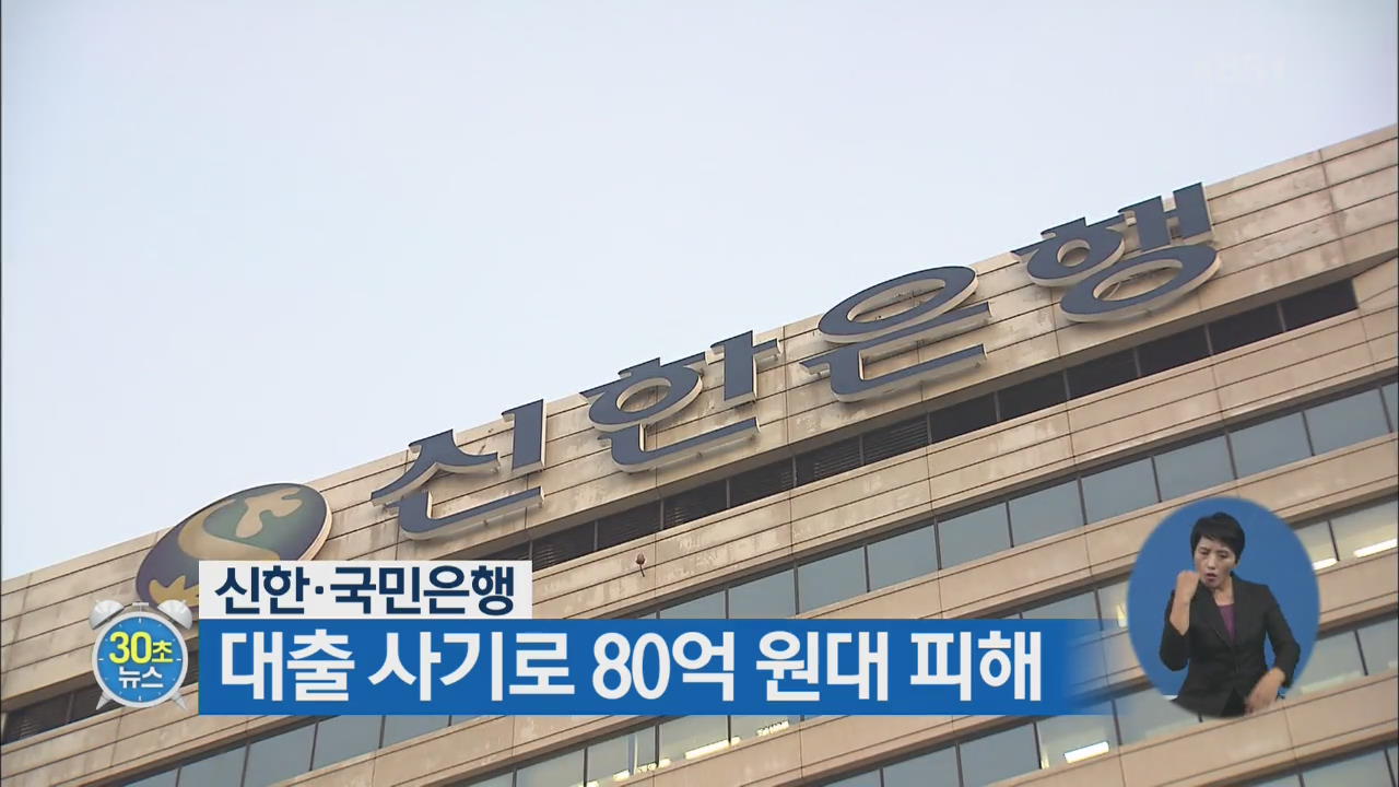 [30초 뉴스] 신한·국민은행, 대출 사기로 80억 원대 피해