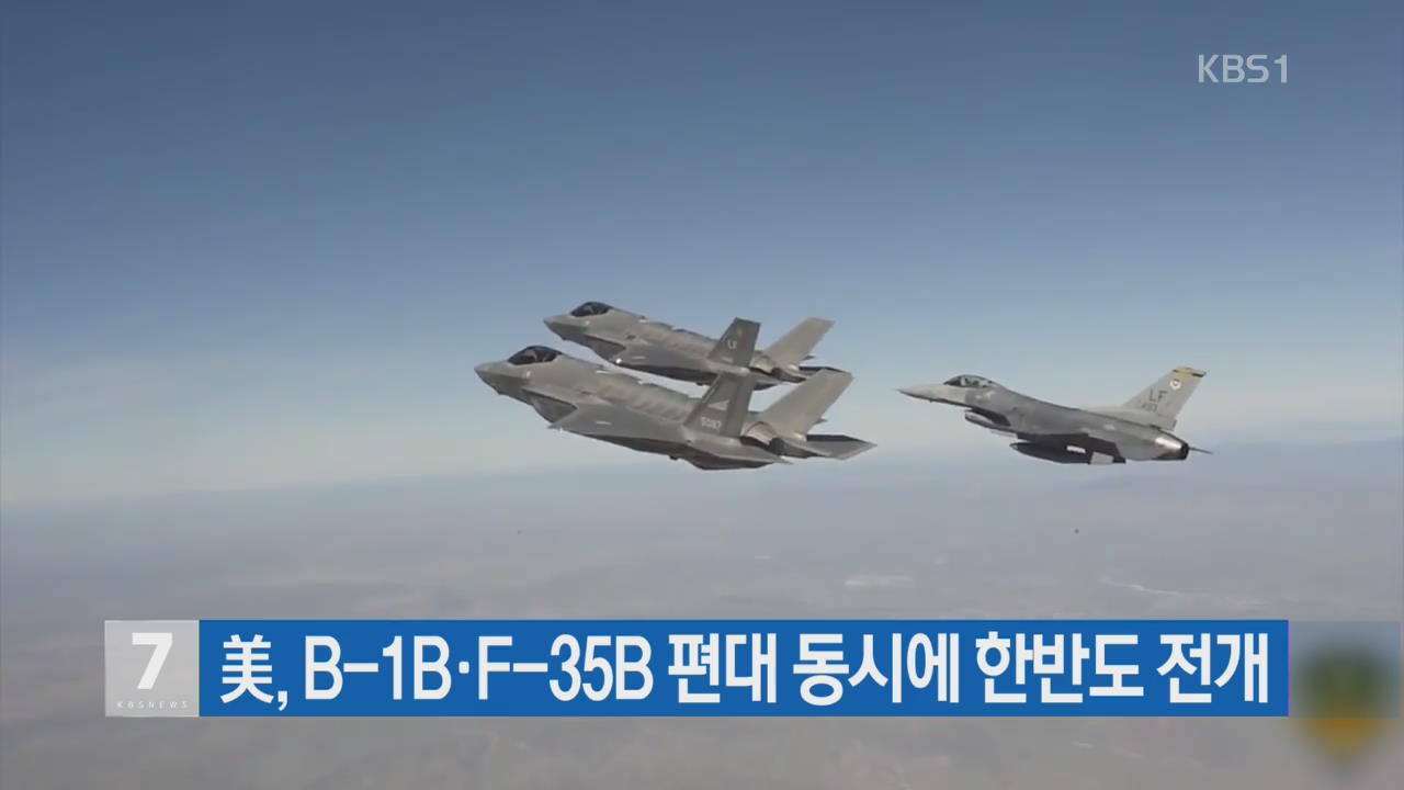 美, B-1B·F-35B 편대 동시에 한반도 전개