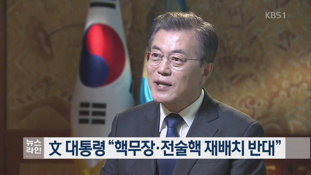 文 대통령 “핵무장·전술핵 재배치 반대”