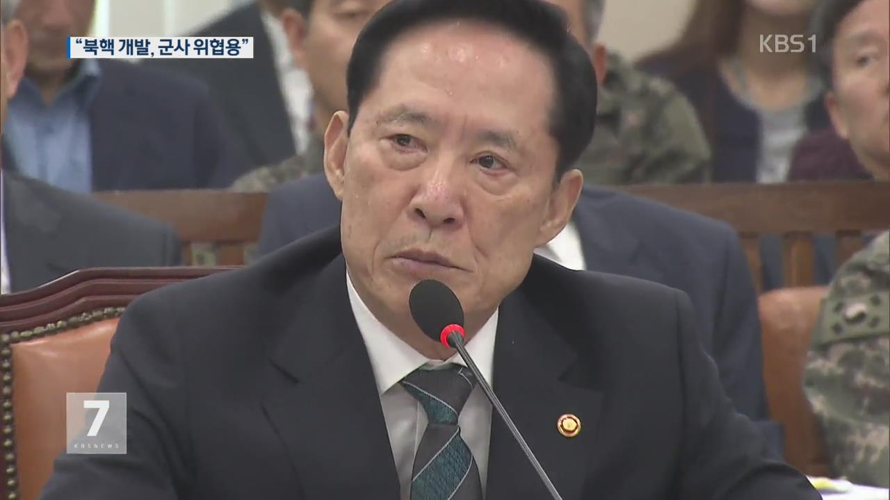 송영무 “북핵 개발, 적화통일 등 군사적 위협용”