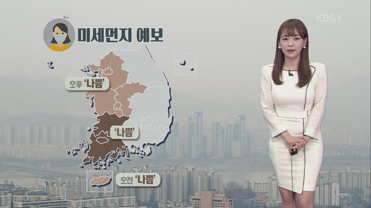 서쪽 미세먼지↑…낮부터 중부·전북·경북 비