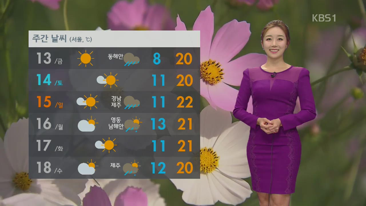 내일 아침 기온 뚝…낮에는 20도 안팎까지 올라