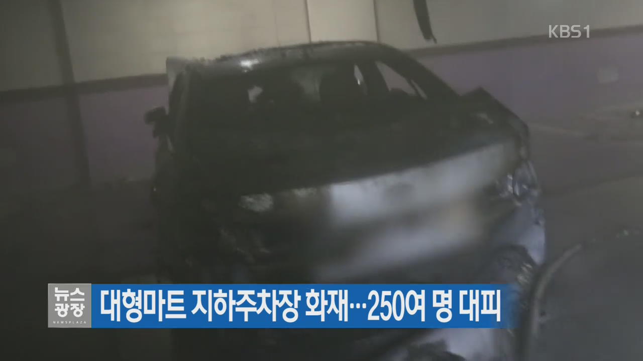 대형마트 지하주차장 화재…250여 명 대피