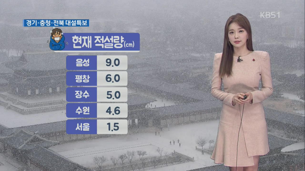 충청·경기남부·전북 ‘대설특보’…서울 밤새 1.5cm 적설